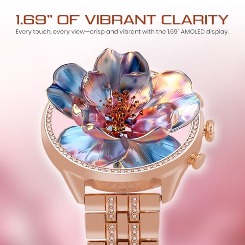 PunnkFunnk GEN 9 Smartwatch for Women with Metal Strap & HD Display, Bluetooth Calling, 100+ Watch Faces, Health Tracker, Sports Modes & IP67 Waterproof(Rose Gold) - Image 2