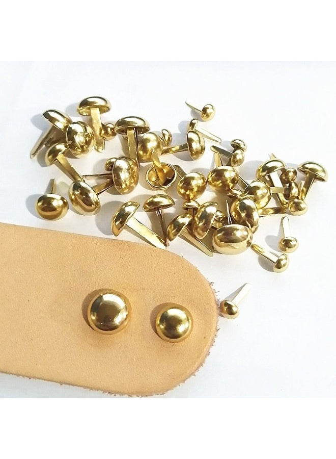 100pcs Paper Fasteners Brads, 15* 8 mm Split Pins Round Metal Art Fasteners Brass Decorative Pins, Gold - Image 2