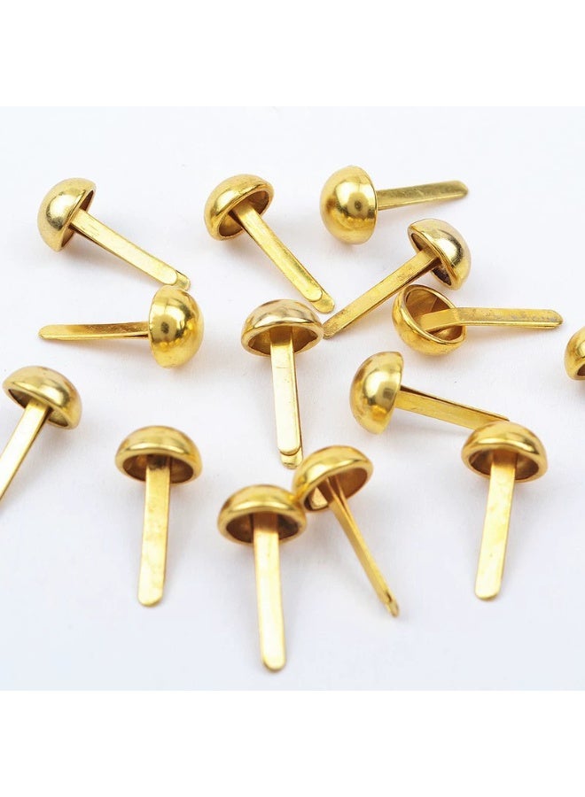 100pcs Paper Fasteners Brads, 15* 8 mm Split Pins Round Metal Art Fasteners Brass Decorative Pins, Gold - Image 5