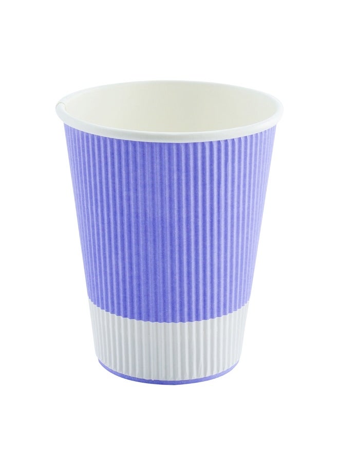 Restaurantware Restaurantware 12 Ounce Ripple Wall Disposable Coffee Cups, 500 Insulated Midnight Light Purple Paper Tumblers with Rolled Rim Design, Lids Sold Separately for Hot Drinks like Tea, Hot Chocolate and More  - Image 1