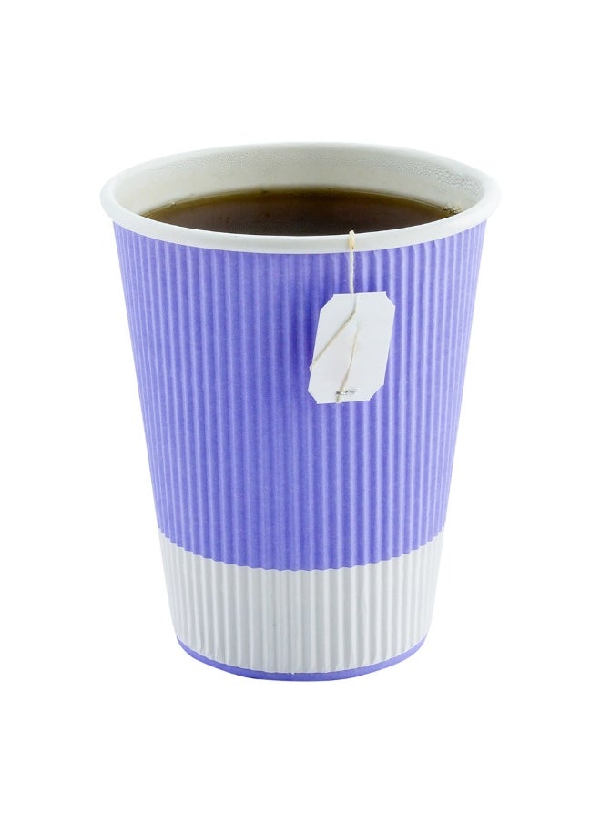 Restaurantware Restaurantware 12 Ounce Ripple Wall Disposable Coffee Cups, 500 Insulated Midnight Light Purple Paper Tumblers with Rolled Rim Design, Lids Sold Separately for Hot Drinks like Tea, Hot Chocolate and More  - Image 2