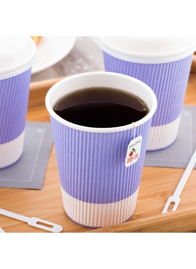 Restaurantware Restaurantware 12 Ounce Ripple Wall Disposable Coffee Cups, 500 Insulated Midnight Light Purple Paper Tumblers with Rolled Rim Design, Lids Sold Separately for Hot Drinks like Tea, Hot Chocolate and More  - Image 3