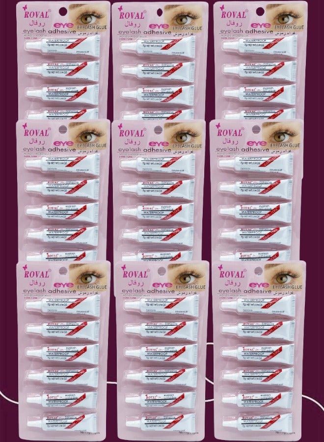 ROVAL 54 Pieces Eyelash Glue Adhesive Dark Tone 7g 