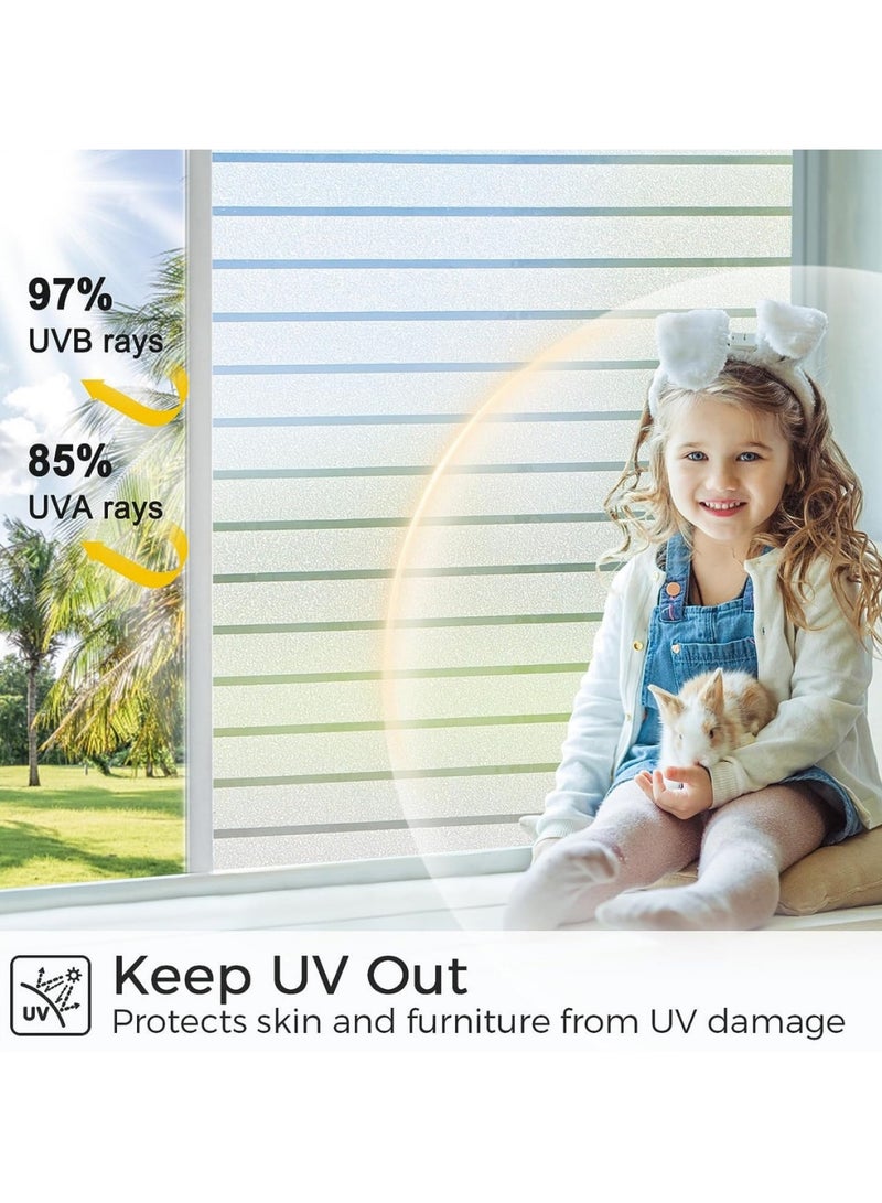 هومستر 45x300cm شريط نافذة فيلم الخصوصية فيلم متجمد ديكور لا غراء ذاتي ثابت التمسك مكافحة الأشعة فوق البنفسجية القابلة للإزالة لمكتب المنزل ديكور - Image 2