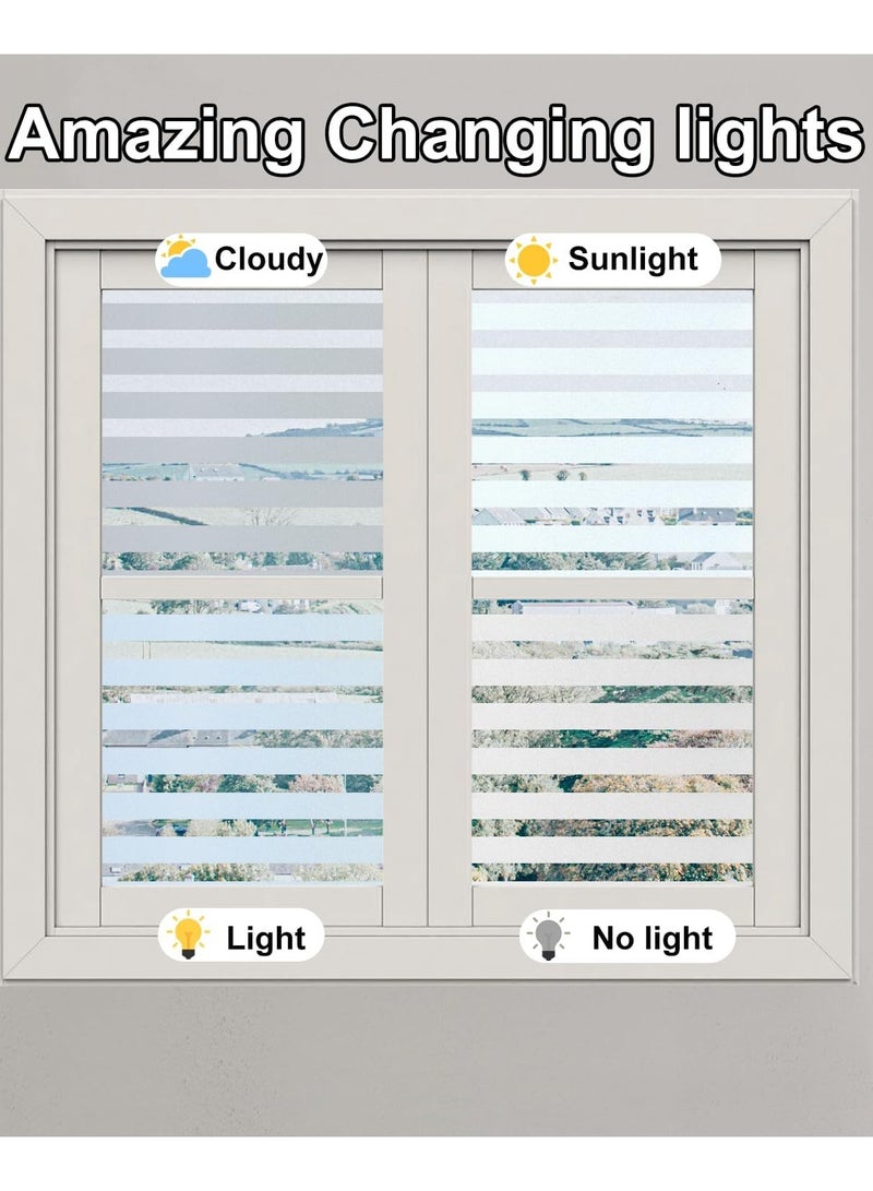 هومستر 45x300cm شريط نافذة فيلم الخصوصية فيلم متجمد ديكور لا غراء ذاتي ثابت التمسك مكافحة الأشعة فوق البنفسجية القابلة للإزالة لمكتب المنزل ديكور - Image 3