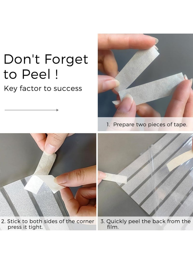 هومستر 45x300cm شريط نافذة فيلم الخصوصية فيلم متجمد ديكور لا غراء ذاتي ثابت التمسك مكافحة الأشعة فوق البنفسجية القابلة للإزالة لمكتب المنزل ديكور - Image 4