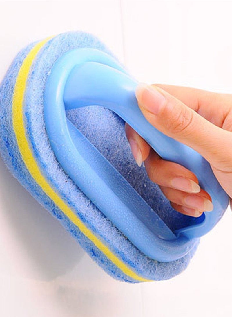 SYOSI Handles Sponge Brush Blue Soft Magic Sponge Eraser Cleaning Bathtub Ceramic Tile Cleaner Kitchen Tool Household Cleaning Brush - Thick and Durable Sponge Brush for Cleaning Bathroom/Kitchen - Image 1