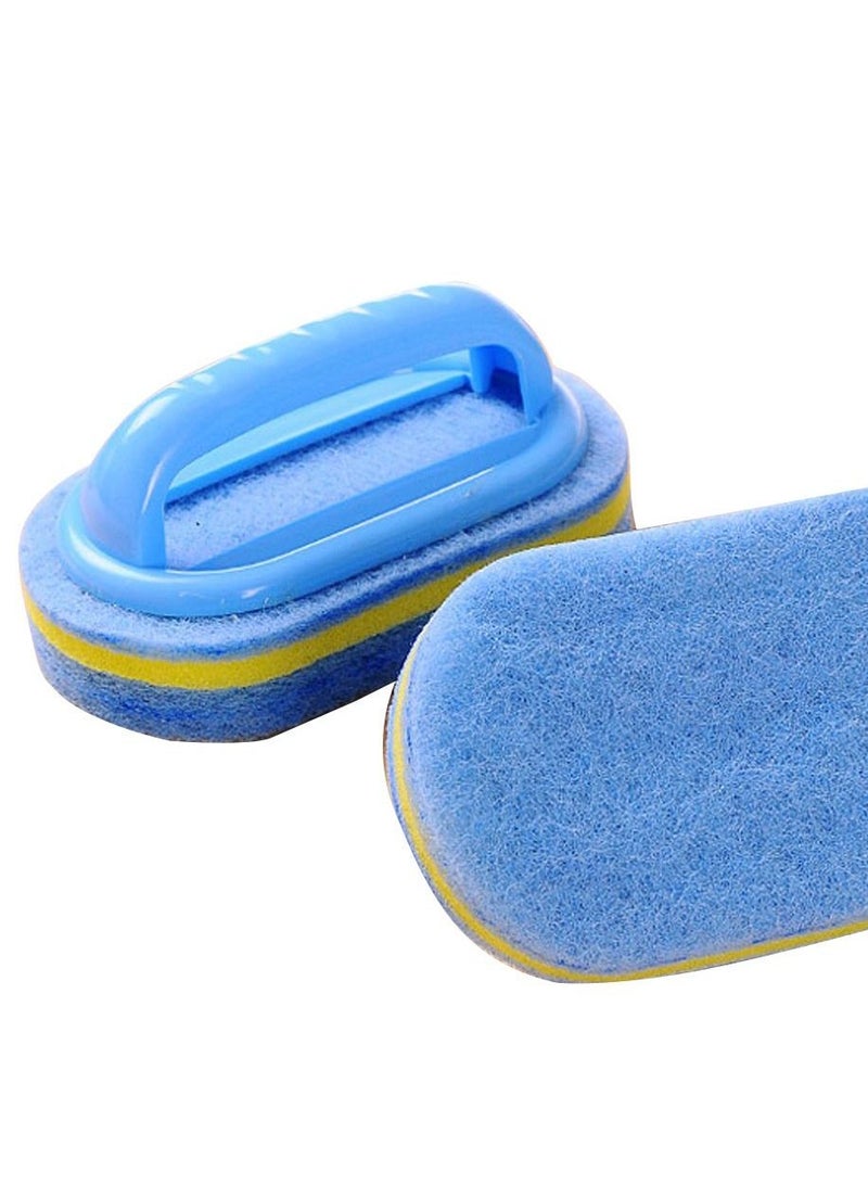 SYOSI Handles Sponge Brush Blue Soft Magic Sponge Eraser Cleaning Bathtub Ceramic Tile Cleaner Kitchen Tool Household Cleaning Brush - Thick and Durable Sponge Brush for Cleaning Bathroom/Kitchen - Image 3