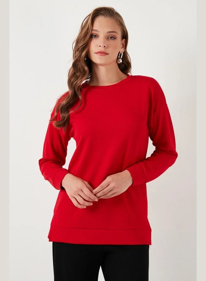 Lela Lela Stretch Oversize Fit Crew Neck Modal Fabric Sweatshirt Women's SWEAT 5865877