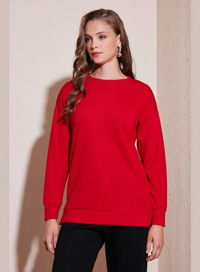 Lela Lela Stretch Oversize Fit Crew Neck Modal Fabric Sweatshirt Women's SWEAT 5865877