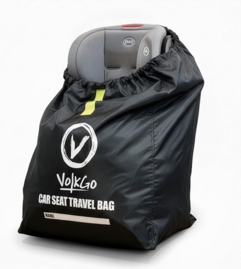 V VOLKGO Car Seat Travel Bag for Air Travel - Large Gate Check Bag for Airplane, Durable & Water-Resistant Protector with Pouch - Universal Size (Black) - Image 1