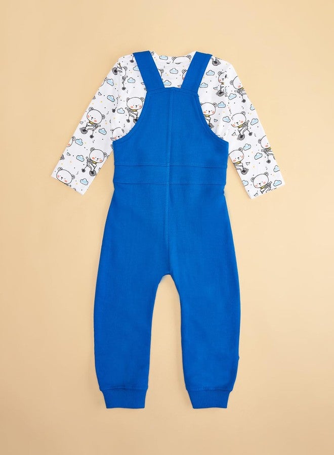 YU by Pantaloons Baby-Boy's Cotton Classic Standard Length Jumpsuit (110143294001_Blue - Image 3
