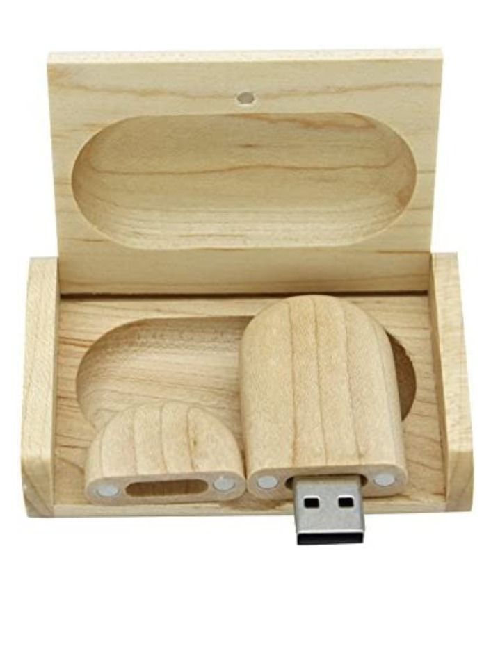 AROAQ 64GB Maple Wood 3.0 USB Flash Drive with Wooden Box U Disk Memory Stick Pen Drive - Image 1