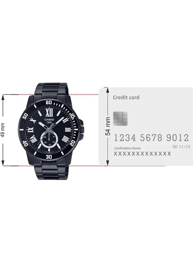 CASIO Men's Analog Display Watch With Black Stainless Steel Strap - MTP-VD200B-1BUDF