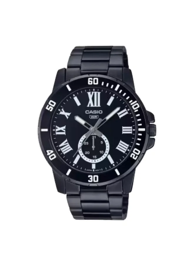 CASIO Men's Analog Display Watch With Black Stainless Steel Strap - MTP-VD200B-1BUDF