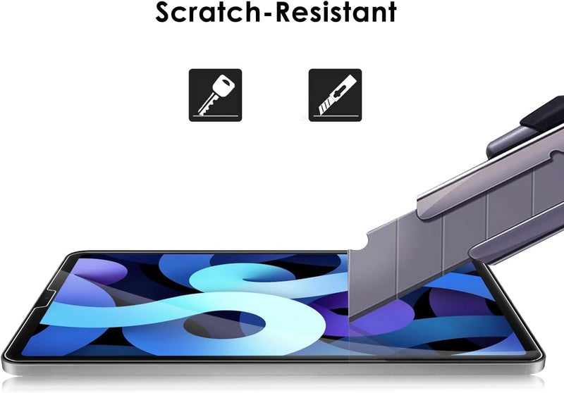 Simpeak حماية شاشة سيمبيك 2 عبوة متوافقة مع آبل آيباد إير الجيل 5 و 4 109 2022 2020 زجاج مقسى لحماية الشاشة متوافقة مع آيباد برو 11 بوصة جميع الطرازات 2022 2021 2020 2018 - Image 2