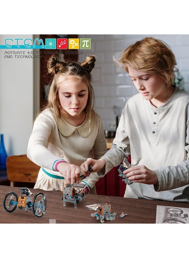 KIDWILL 14-in-1 Solar Robot Kit for Kids, Stem Projects for Kids Age 8-12, Educational STEM Science Toy, DIY Solar Power Building Kit, Robotic Set Toys Gift for Boys Girls 8 9 10 11 12 Years Old - Image 1