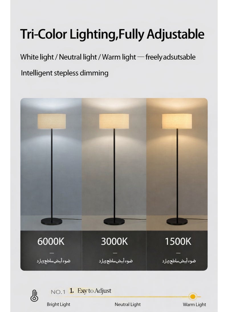 Fullight Modern Floor Lamp with Remote & App Control, Stepless Dimming & Adjustable Color Temperature, 12W LED, Stable Base, 148×30 cm, Ideal for Living Room, Bedroom, and Office - Image 3