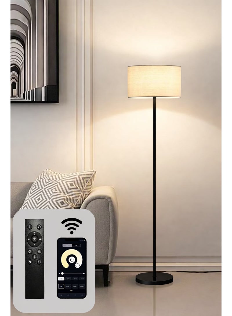 Fullight Modern Floor Lamp with Remote & App Control, Stepless Dimming & Adjustable Color Temperature, 12W LED, Stable Base, 148×30 cm, Ideal for Living Room, Bedroom, and Office - Image 1
