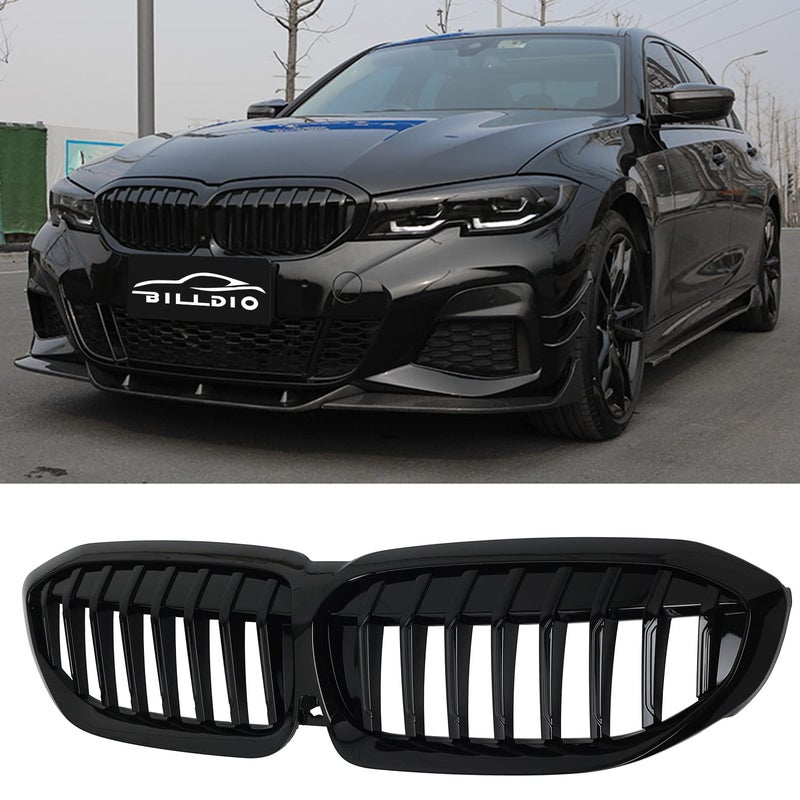 BILLDIO G20 Grill  Black Kidney Grille Compatible With 20192022 3 Series G20 316i318i320i328i330i335i340iABS Single Slat Gloss Black