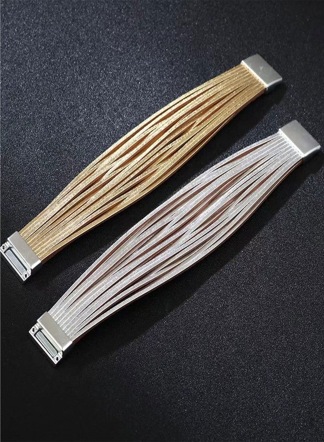 KunBead Women Gold Leather Wrap Bracelets Braided Handmade Bohemian Multilayer Bracelet Wristband Cuff Birthday Jewelry - Image 3