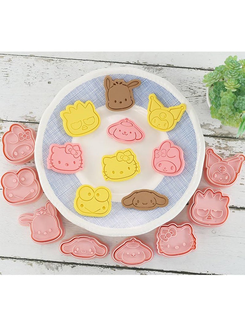 Cute Cookie Cutter Set,8 Cartoon Pieces With Embossed Pattern,3D Fun Cookie Cutter Set,DIY Baking Cake Fondant Pastry Baking Supplies - Image 3