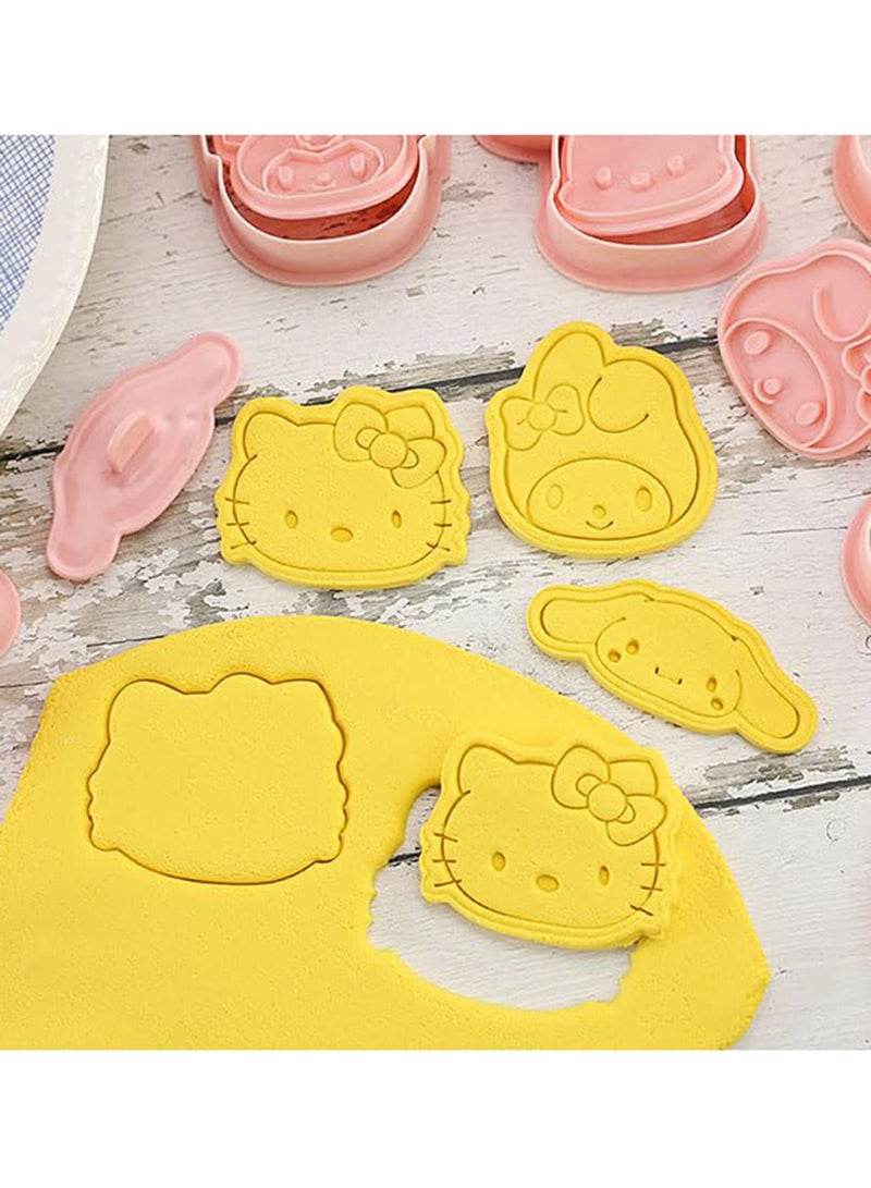 Cute Cookie Cutter Set,8 Cartoon Pieces With Embossed Pattern,3D Fun Cookie Cutter Set,DIY Baking Cake Fondant Pastry Baking Supplies - Image 4