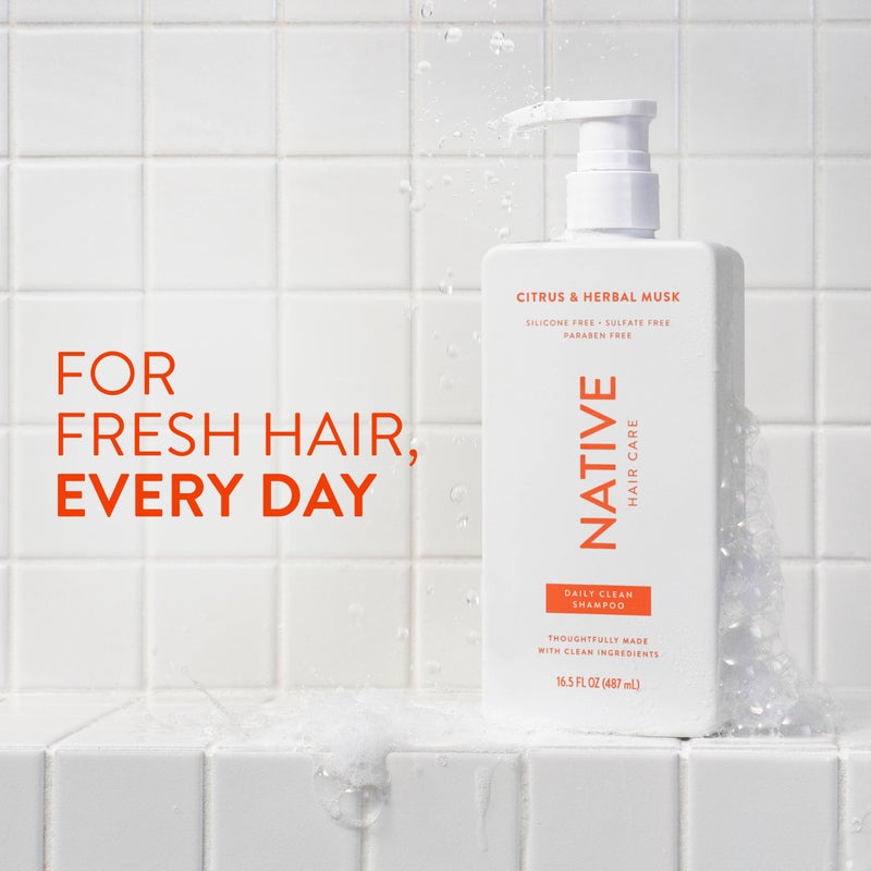Native Shampoo and Conditioner contain Naturally Derived Ingredients | All Hair Types, Color & Treated, Fine to Dry Damaged | Sulfate & Dye Free | Citrus & Herbal Musk, 16.5 fl oz each (2 pack) - Image 2