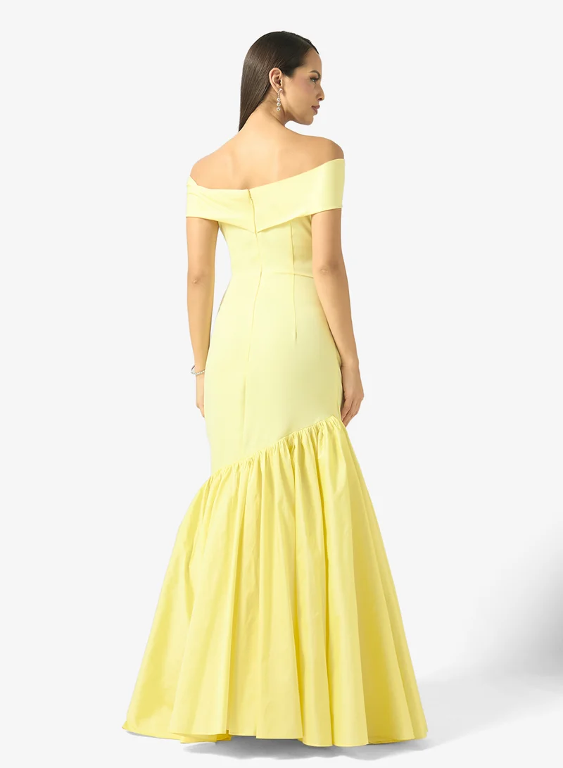 Namshi X  Asymmetric Neck Memaid Cut Gown for Women | Best Price UAE