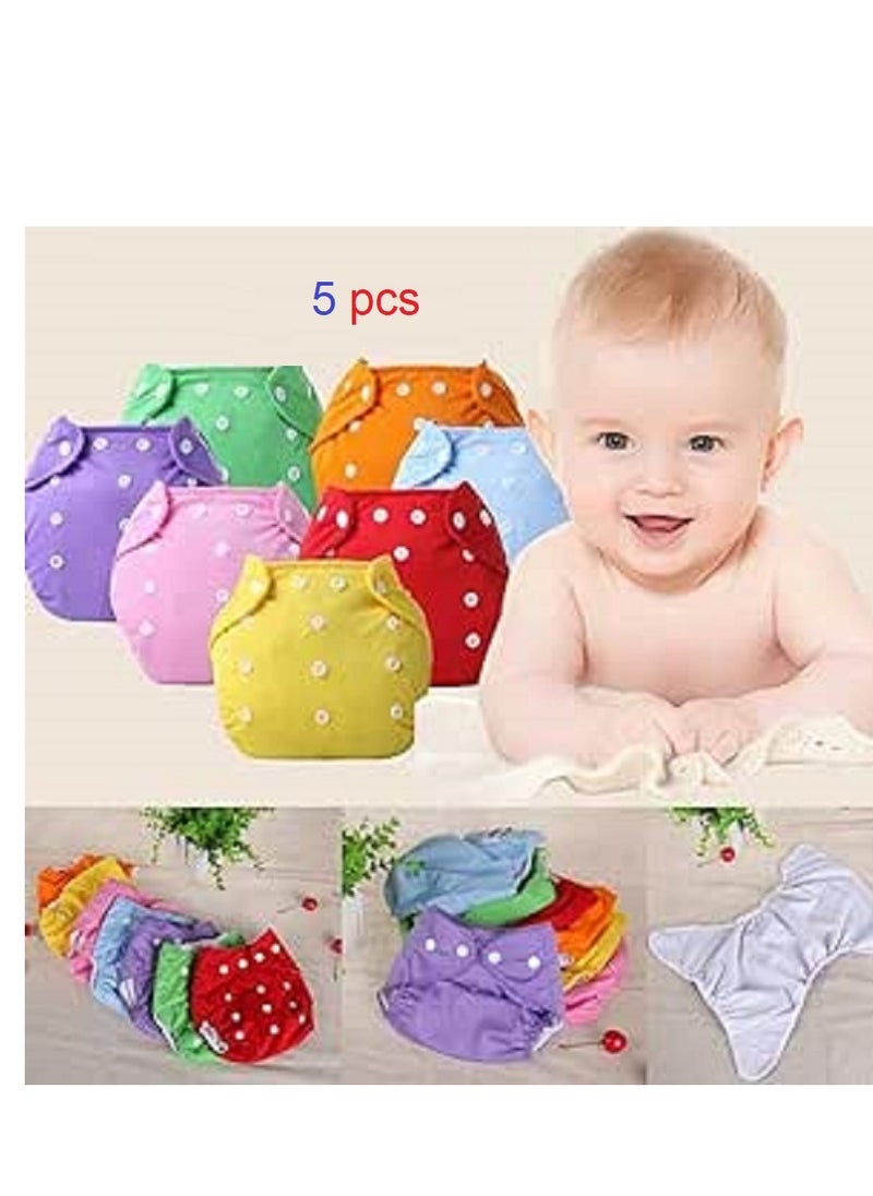 Generic 5 diapers  Pampers alternative  adjustable and reusable cloth diapers multicolour  - Image 1