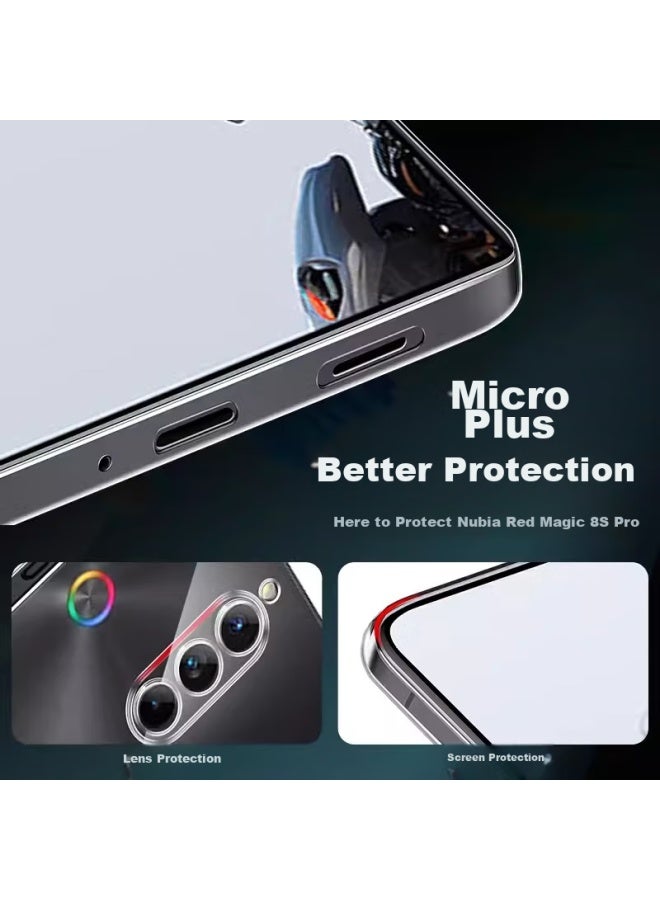 Kmaxai غطاء لهاتف Nubia Red Magic 8s Pro/pro+/8pro/8pro+، غطاء واقي فائق النحافة، حماية كاملة للعدسة، مقاوم للصدمات، هيكل ناعم شفاف من TPU، شفاف - Image 2