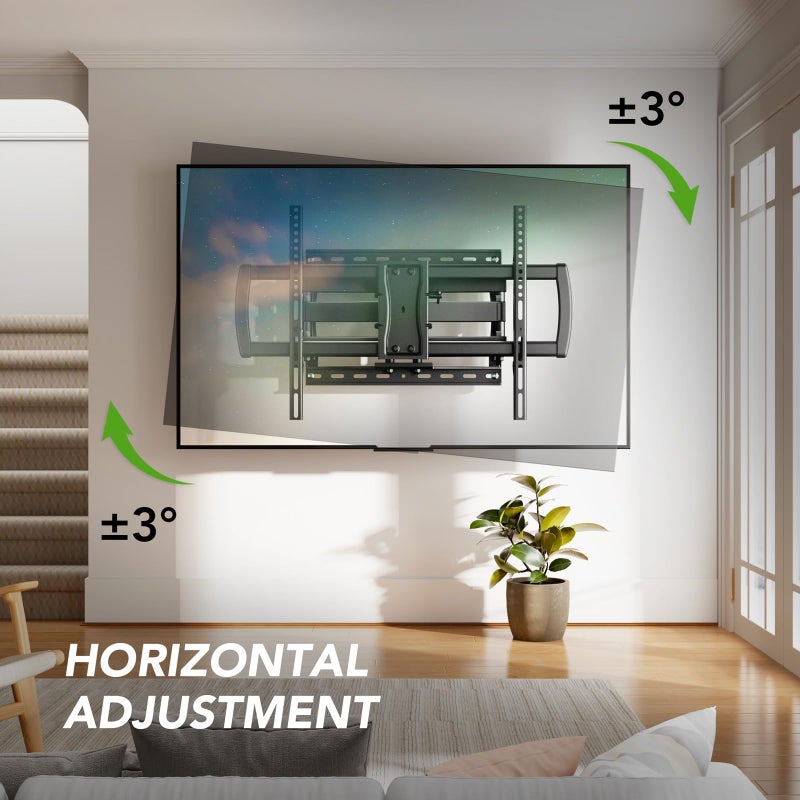 AX WABER Full Motion TV Wall Mount Bracket for Most 32-85 inch TVs,TV Mount with Dual Articulating Arms,Tilt/Swivel/Extension/Leveling,Fits 8â€ 12â€ 16" Studs,Max VESA 600x400mm, Holds up to 132lbs - Image 5