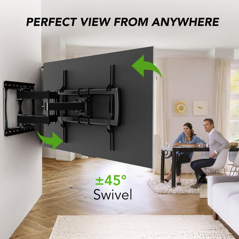 AX WABER Full Motion TV Wall Mount Bracket for Most 32-85 inch TVs,TV Mount with Dual Articulating Arms,Tilt/Swivel/Extension/Leveling,Fits 8â€ 12â€ 16" Studs,Max VESA 600x400mm, Holds up to 132lbs - Image 3