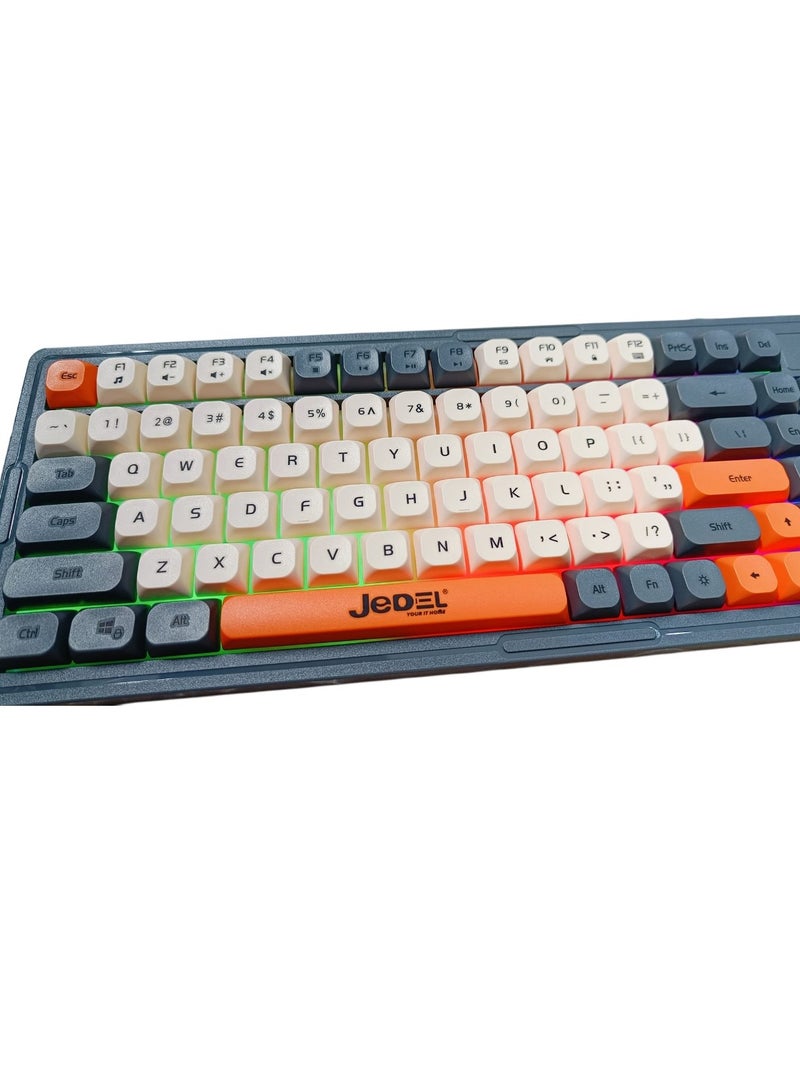 JeDEL K32 RGB Multimedia Keyboard Silent Wired USB (Arabic/English key) – RGB backlit effects With Side Lighting – Waterproof 104 BPT keys For Gaming/Business/PC/Win - Image 5