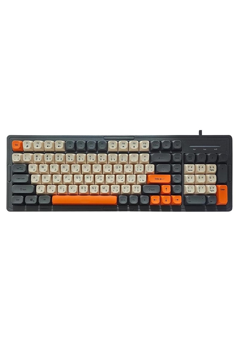 JeDEL K32 RGB Multimedia Keyboard Silent Wired USB (Arabic/English key) – RGB backlit effects With Side Lighting – Waterproof 104 BPT keys For Gaming/Business/PC/Win - Image 1