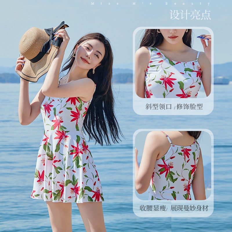 Bikini New Belly-Covering Slimming Small Chest Conservative Swimsuit Chanel Style Spring Bikini High Waist Design Swimsuit - Image 2
