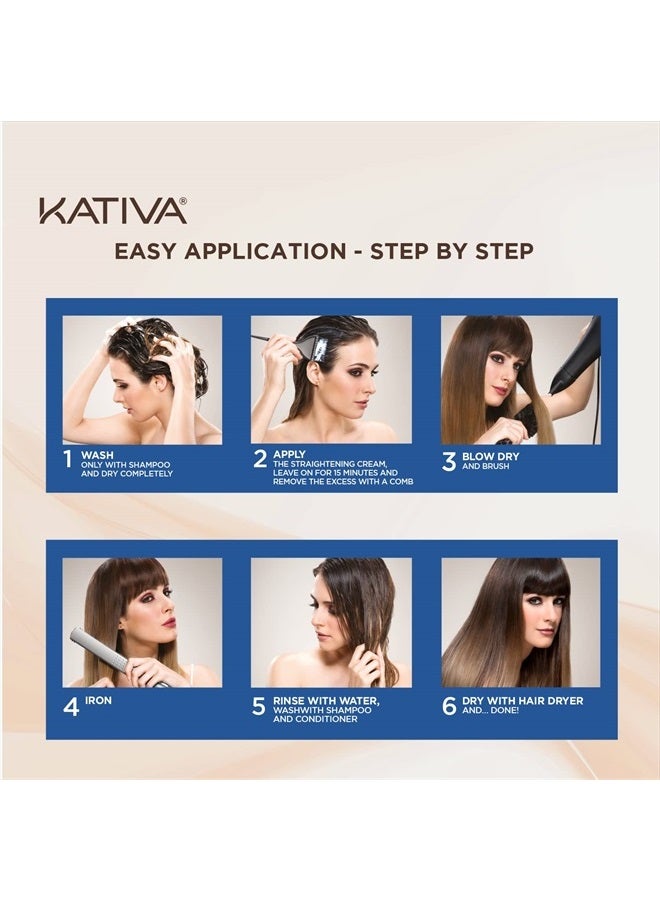 Kativa مجموعة كاتيفا لتنعيم الشعر البني البرازيلية، 12 أسبوعًا من الاستخدام المنزلي الاحترافي، مع زيت جوز الهند العضوي، وزيت الأساي، والكيراتين، لشعر أغمق وأكثر نعومة ولمعانًا - Image 4