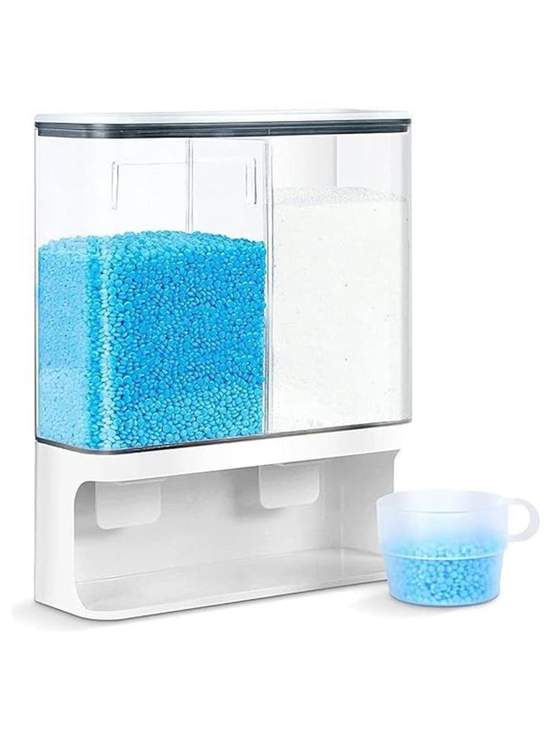 Excefore Laundry Beads Dispenser, Cereal Storage Containers, 3L Airtight Containers with Lids, Wall Mounted Fragrance Bead Dispenser for Storing Rice, Laundry Beads, Washing Powder  - Image 1