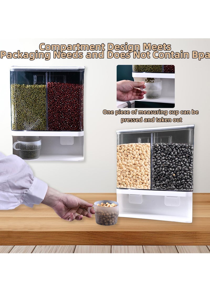 Excefore Laundry Beads Dispenser, Cereal Storage Containers, 3L Airtight Containers with Lids, Wall Mounted Fragrance Bead Dispenser for Storing Rice, Laundry Beads, Washing Powder  - Image 4
