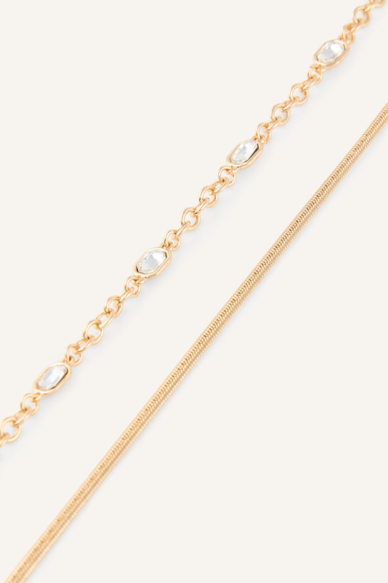 DeFacto Gold Woman Woman 2 Piece Yellow Thin Chain Necklace Casual - Image 3