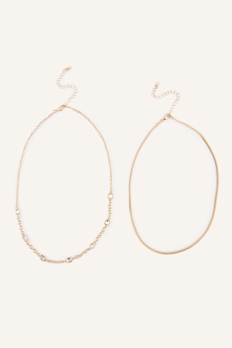 DeFacto Gold Woman Woman 2 Piece Yellow Thin Chain Necklace Casual - Image 1