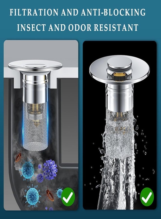HEVASNEK Adjustable Stainless Steel Pop-Up Sink Drain Strainer - Fits 1.1 to 1.45 Inches for Efficient Waste Management | Kitchen Sink Food Catcher and Anti-Clogging Sink Strainer Catcher Basket - Image 5