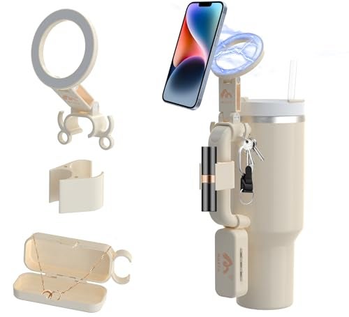 CUPTURNER Magnetic Phone Holder For Stanley CupMultiFunctional Accessories for Stanley CupInclude Key Chain HooksChapstic HolderRing Jewelry Storage Box Suitable for Stanley Cup 40oz 30oz Quencher H20 - Image 1