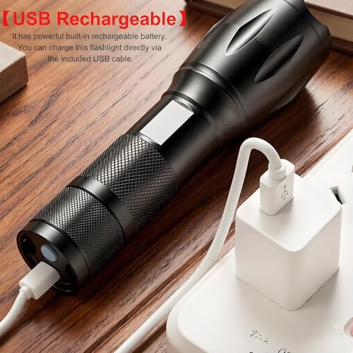 MVIOCS 4-in-1 Red Rechargeable Flashlight - Multi-Color LED (White/Red/Blue/Green) Torch with 4 Modes, High Lumens Zoomable Flashlight for Camping, Observation, Emergency & Outdoor Adventures - Image 4