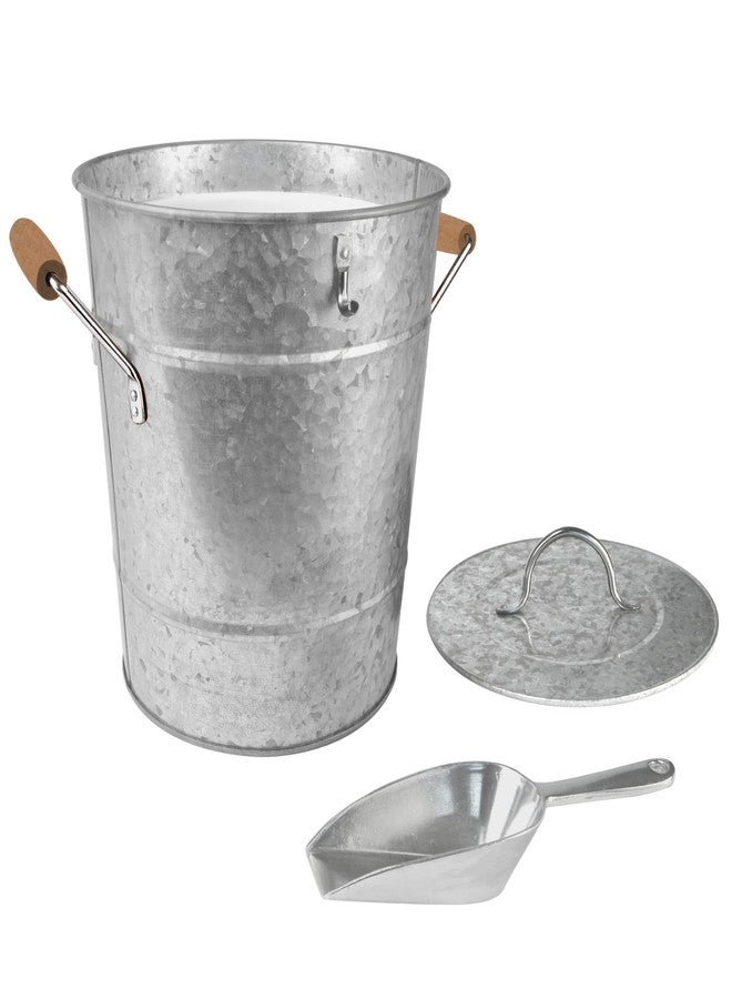 Artland Masonware Ice Bucket with Scoop, Galvanized - Durable Metal Design, Portable & Versatile for Indoor and Outdoor Use, Stylish Rustic Finish, Easy to Clean and Maintain - Image 1