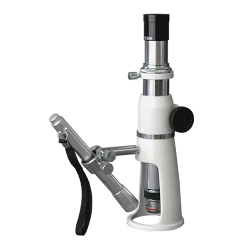 AmScope H2510 Handheld Stand Measuring Microscope, 20x/50x/100x Magnification, 17mm Field of View, Includes Pen Light - Image 1