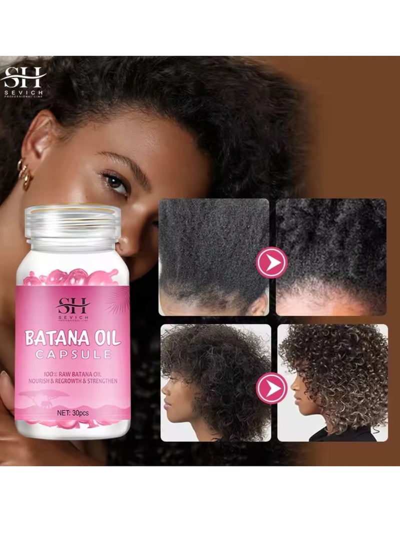 Sevich Natural Batana Hair Oil Capsules Raw Batana Oil for Hair Growth Hair Conditioner Oil for Thin Hair Repair Damaged Hair Nourishes Thin Hair Scalp Skin and Hair Growth 30Pcs - Image 2