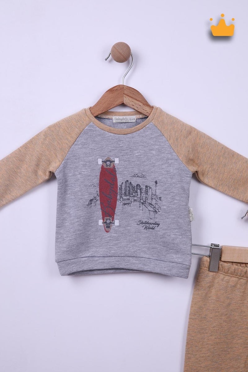 Pino Baby Babyhola 6-24 Months Skateboarding Baby Boy Tracksuit 12044  - Image 2