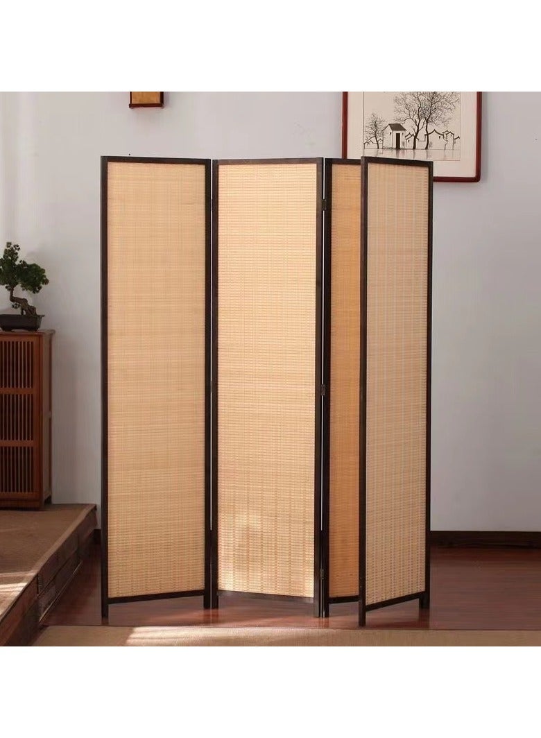 LINGWEI 195x177cm 4-Panel Bamboo Room Divider – Foldable, Freestanding Privacy Partition with Natural Woven Design – Ideal for Home, Office, or Restaurant Spaces - Image 4