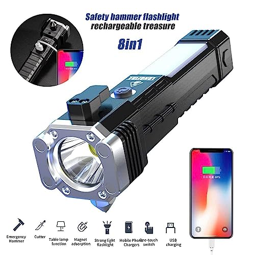 MZ S700 - Life Saving LED Torch - Black | Car Automobile Glass Breaker & Seal Belt Cutter with 3 Modes | Emergency Car Escape Tool | Safety Glass Window Breaker - Image 2